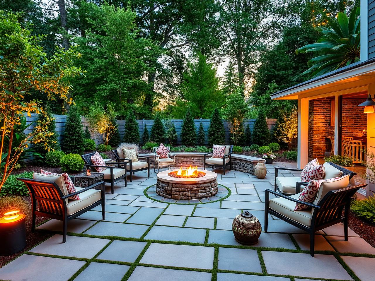 Backyard Fire Patio